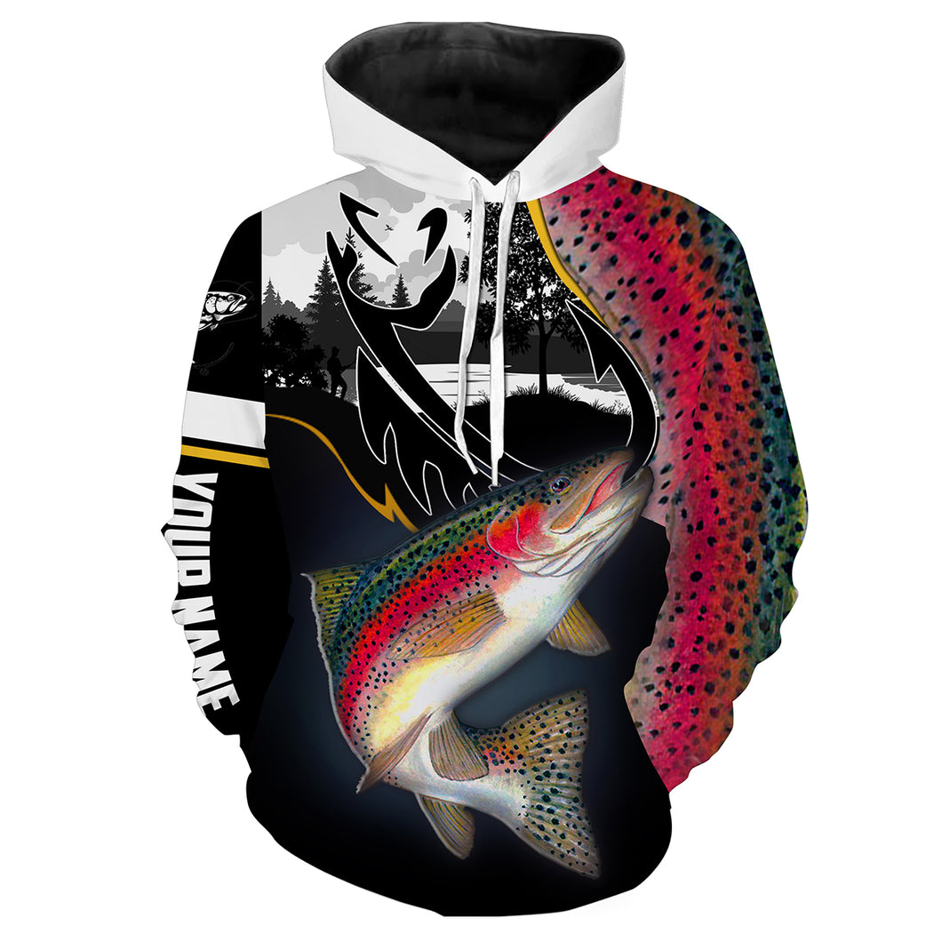 Rainbow Trout Fishing Customize name 3D All Over Printed fishing hoodie, personalized fishing gift for men, women NPQ288