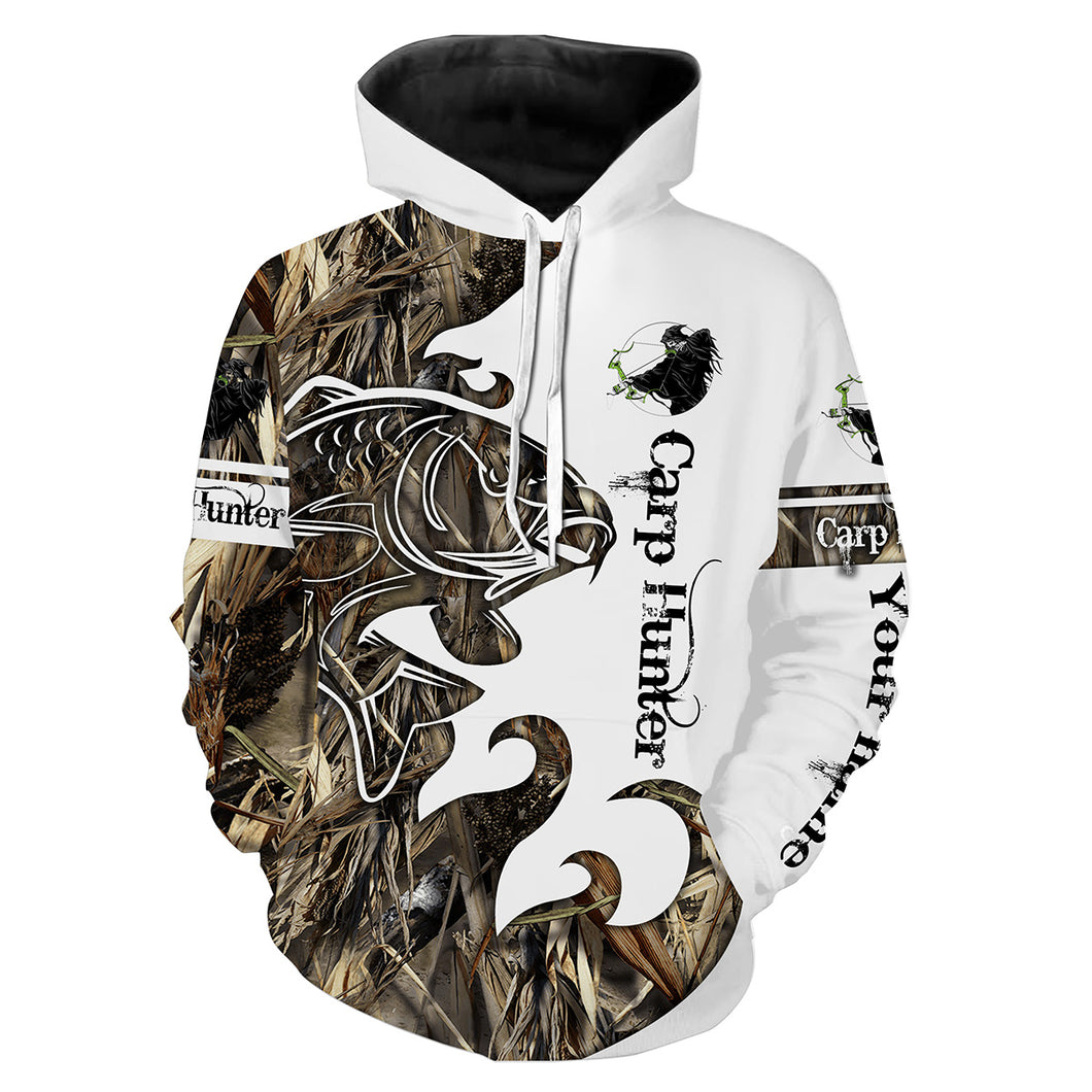 Carp hunter bow fishing Customize name 3D All Over Printed fishing hoodie, personalized fishing gift ideas NPQ121