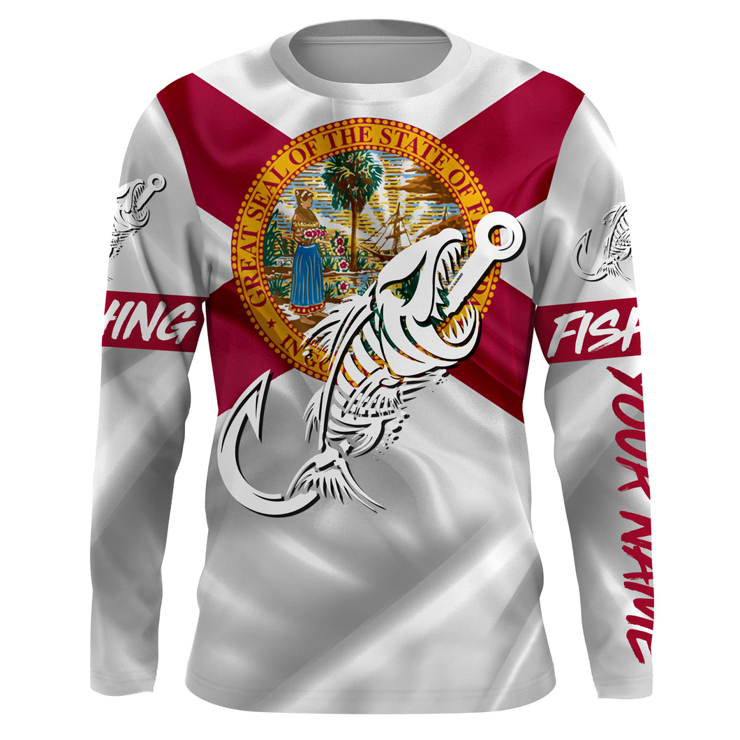 Florida fishing Fish hook skull personalized fishing shirts, custom Long sleeve, Long Sleeve Hooded NPQ688