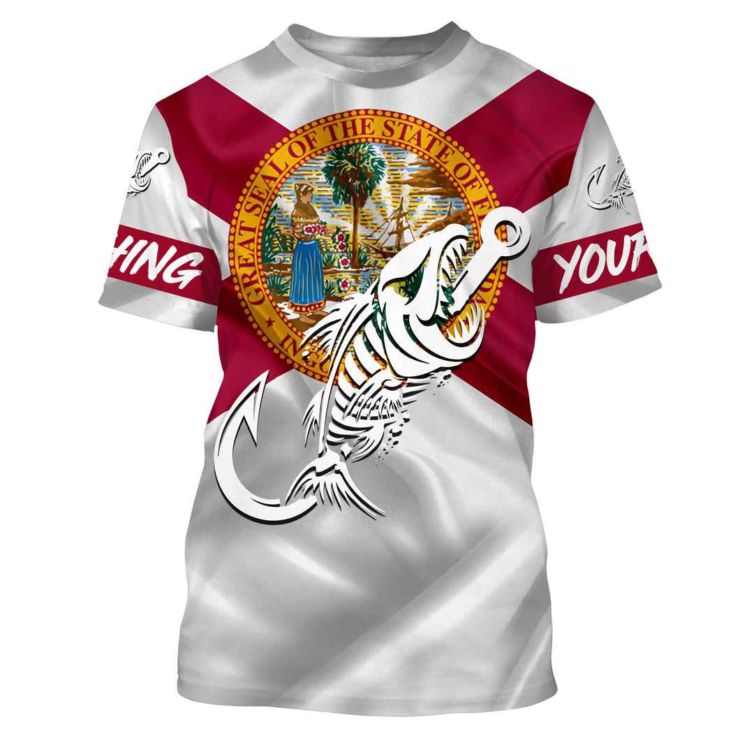 Florida fishing Fish hook skull personalized fishing shirts, custom fishing apparel | Tshirt - NPQ688