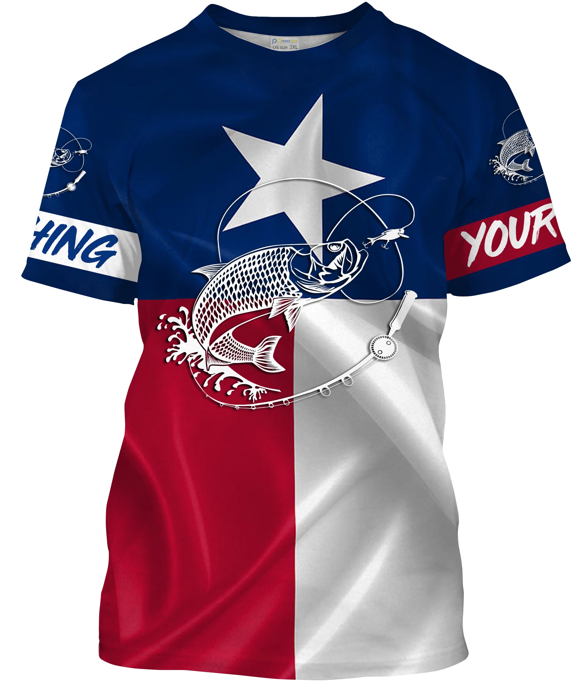 Tarpon fishing Texas Flag Customize Name All-over Print Unisex fishing T-shirt NPQ78