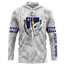 Load image into Gallery viewer, MA Massachusetts Fishing Flag Fish hook skull Custom name jerseys | Long sleeve, Long Sleeve Hooded NPQ731
