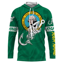 Load image into Gallery viewer, WA Washington Fishing Flag Fish hook skull Custom name jerseys | Long sleeve, Long Sleeve Hooded NPQ744
