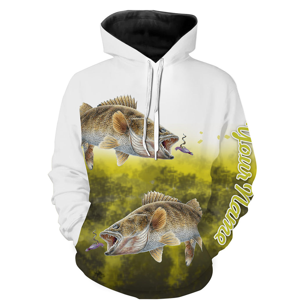 Walleye Fishing Customize name 3D All Over Printed fishing hoodie, personalized fishing shirt for men, women NPQ307