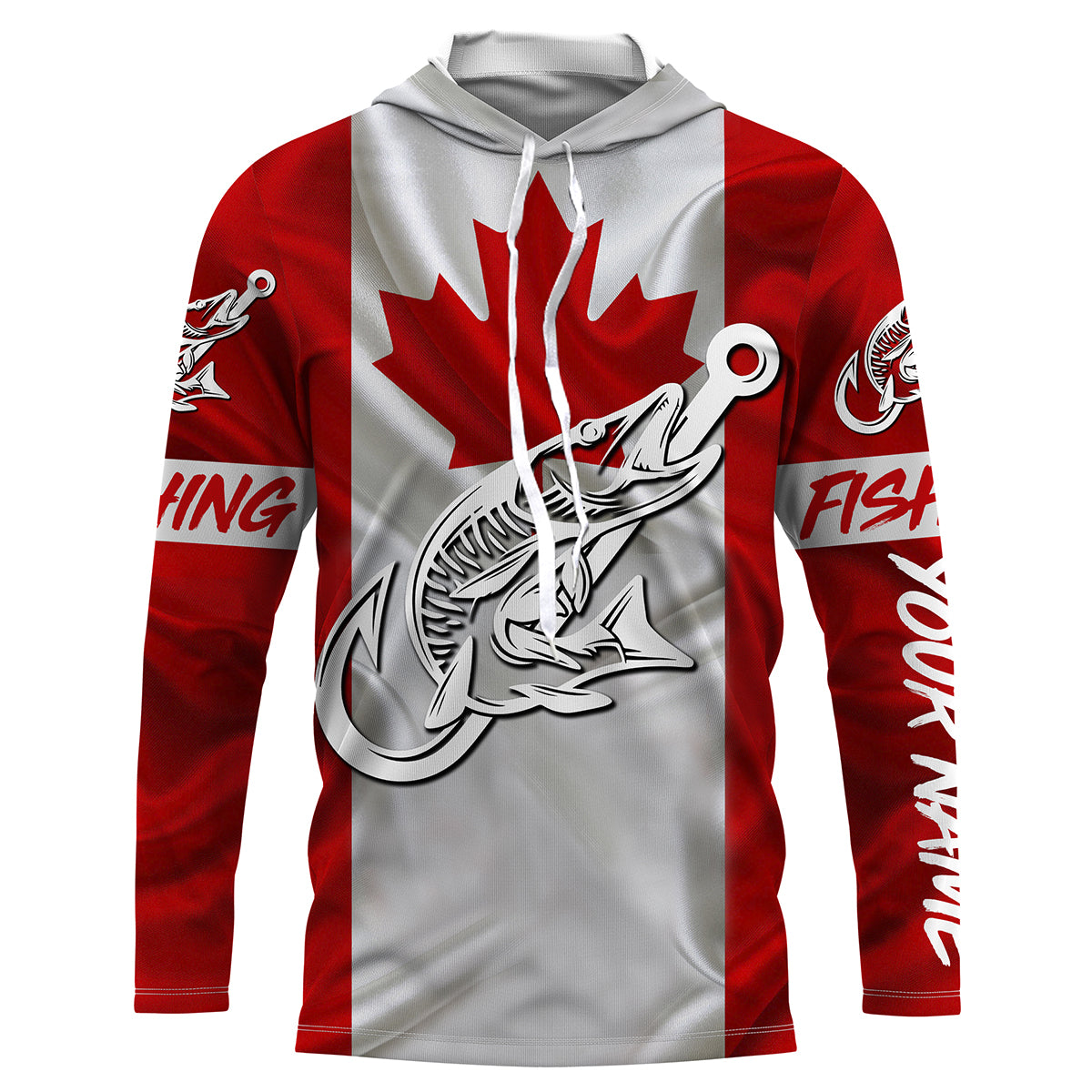 Canada Musky Fishing tattoo Fish hook Custom name jerseys | Long sleeve, Long Sleeve Hooded NPQ750