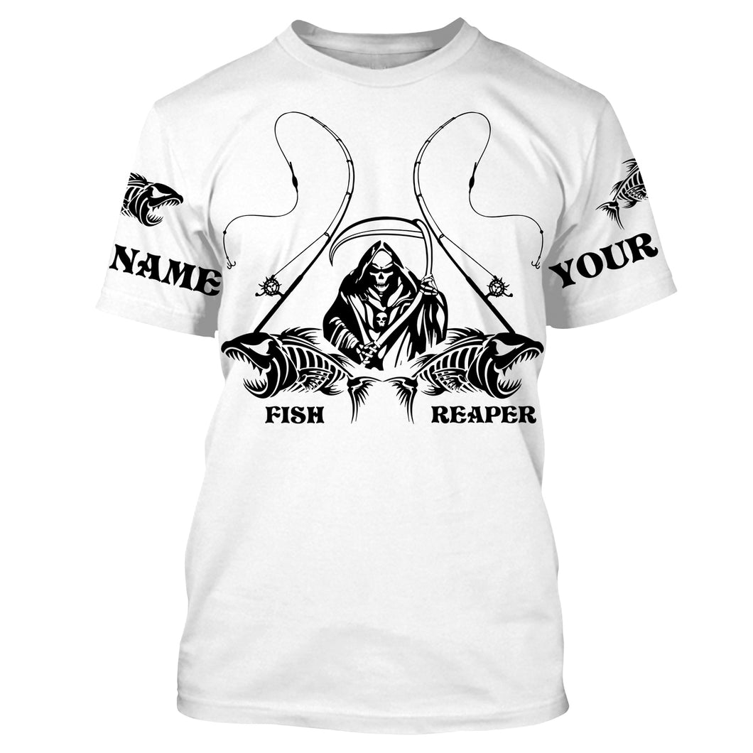 Personalized Fish reaper Fishing fish skeleton Custom name fishing shirts jerseys | Tshirt - NPQ877