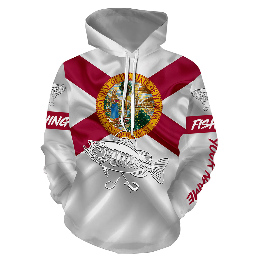 Bass fishing Florida State Flag Customize name 3D All Over Printed fishing hoodie, personalized fishing gift ideas NPQ113
