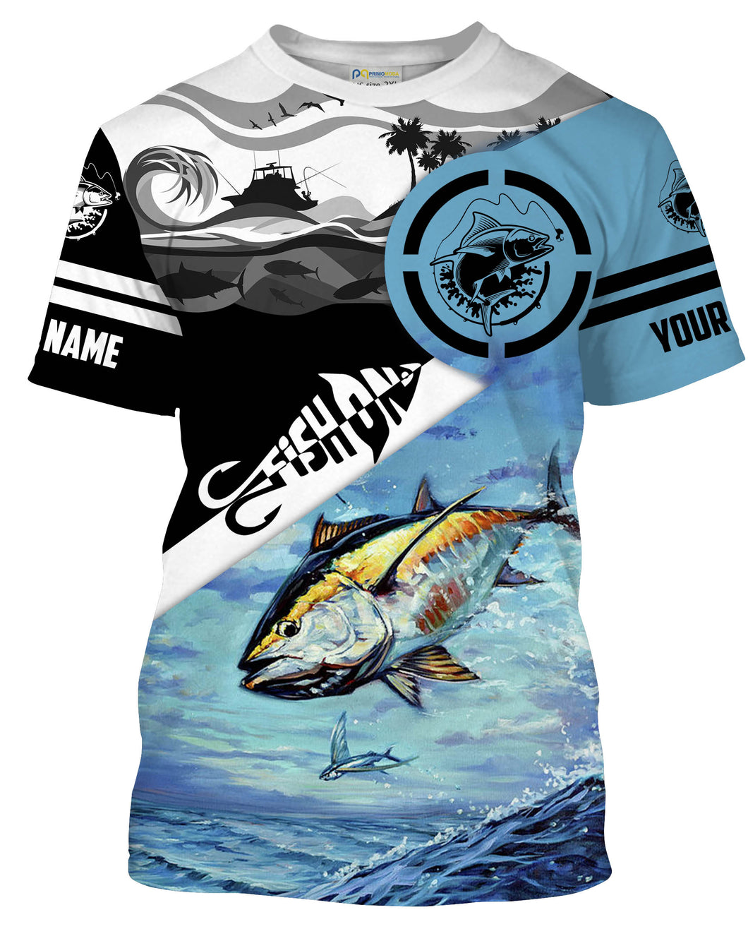 Tuna Fishing Fish On saltwater Customize Name All-over Print Unisex fishing T-shirt NPQ36