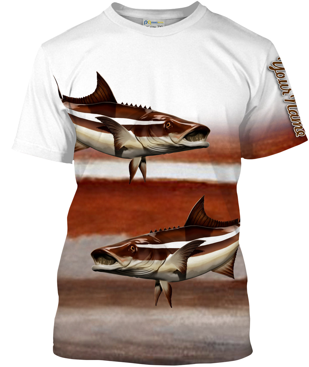 Cobia Fishing Customize Name All-over Print Unisex fishing T-shirt NPQ55