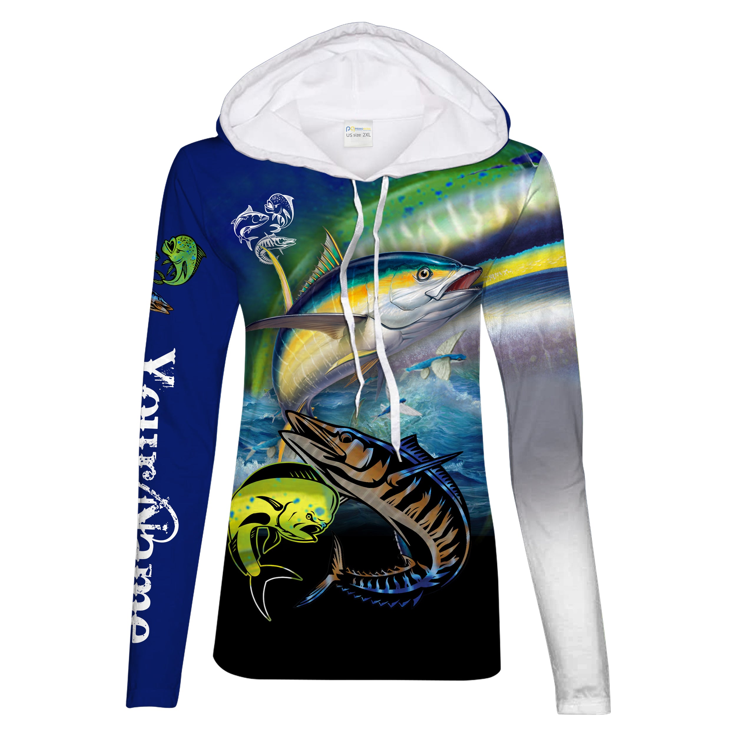 Mahi Mahi (Dorado), Wahoo, Tuna fishing Customize Name long sleeves fishing shirt for women NPQ19