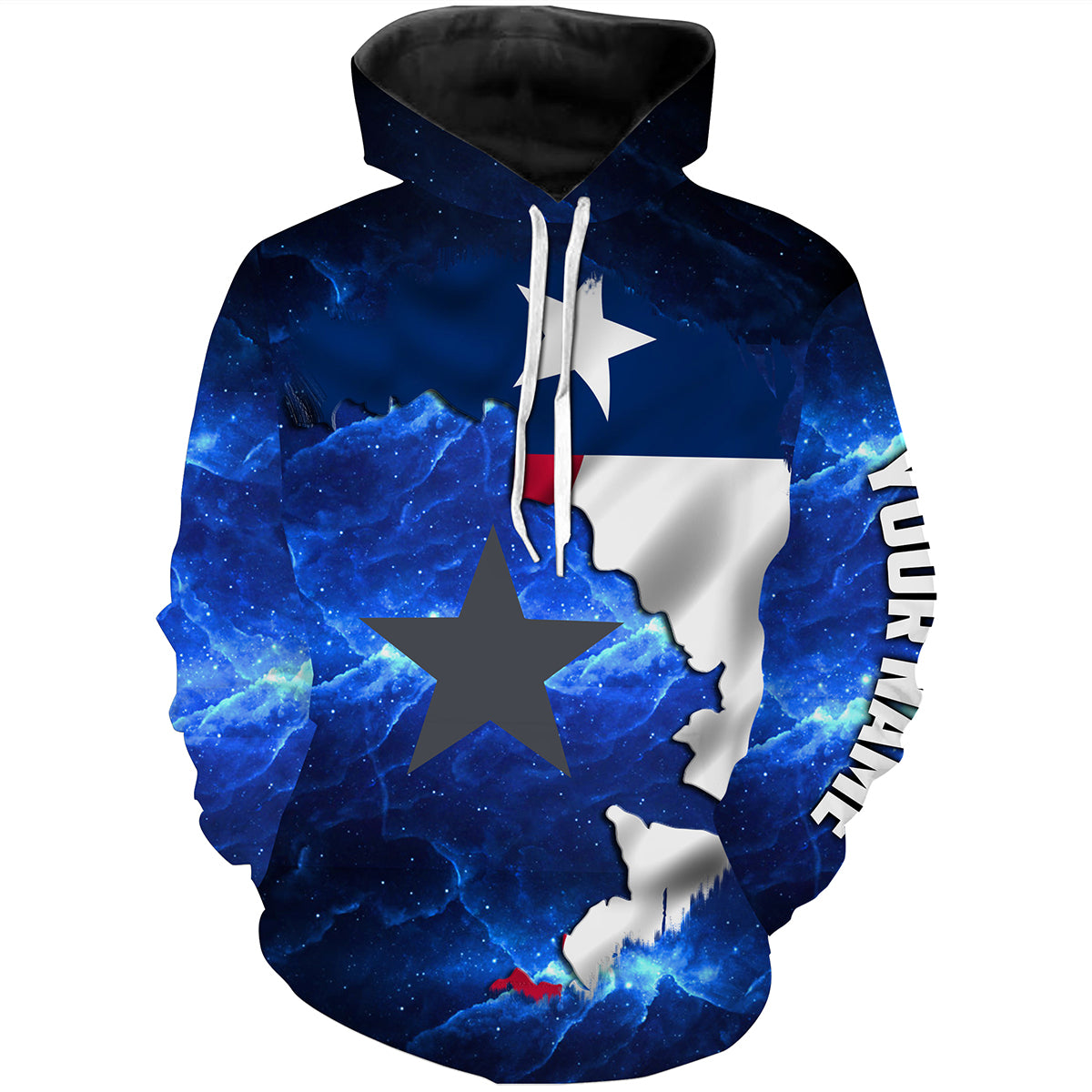 Texas Flag blue galaxy Universe patriotic Custom name fishing jerseys  | Hoodie - NPQ816