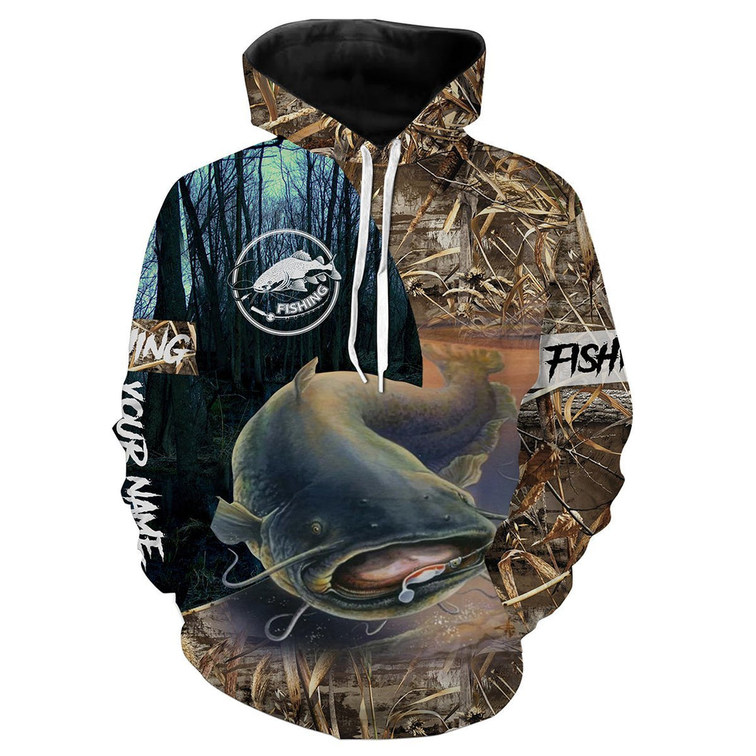 Catfish Fishing Camo Customize name 3D All Over Printed fishing hoodie, personalized fishing gift ideas NPQ4