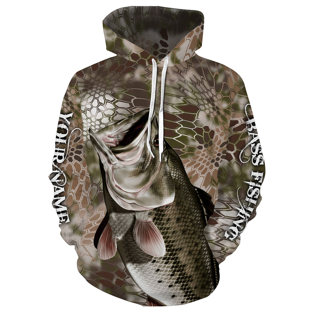 Largemouth Bass Fishing Camo Customize name 3D All Over Printed fishing hoodie, personalized fishing gift for men, women NPQ269