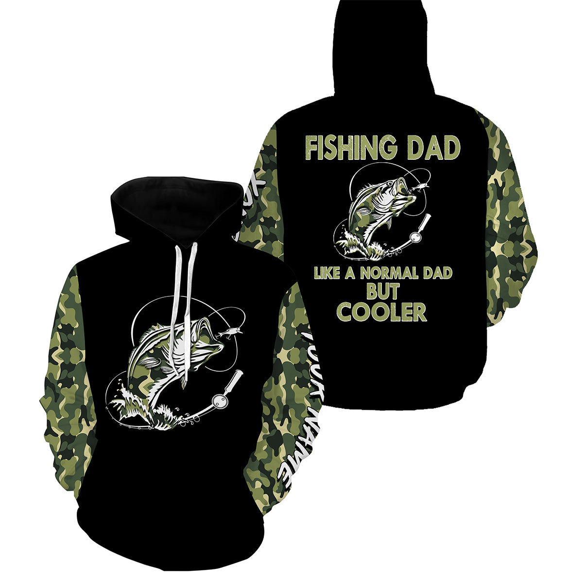 Bass Fishing Dad Like A Normal Dad But Cooler Custom fishing hoodie, personalized fishing gift for dad NPQ112