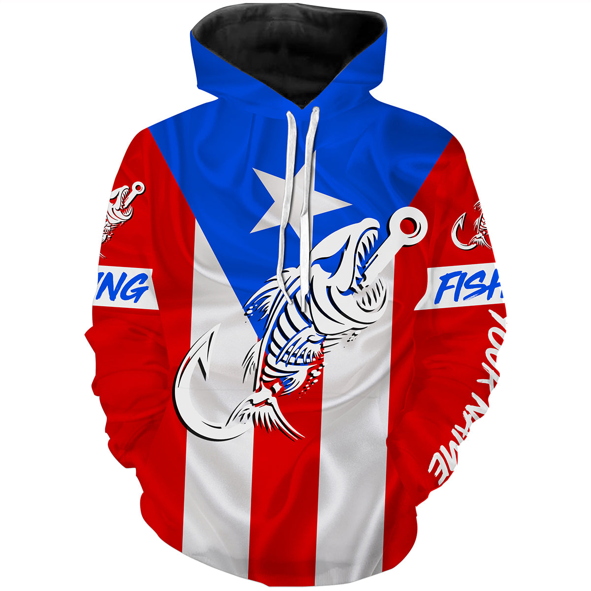 Puerto Rico Fishing Custom Flag Fish hook skull custom fishing tournament shirts | Hoodie - NPQ707