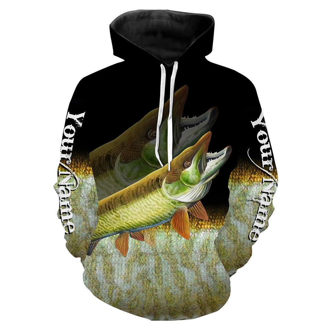 Musky Fishing Customize name 3D All Over Printed fishing hoodie, personalized fishing gift NPQ279