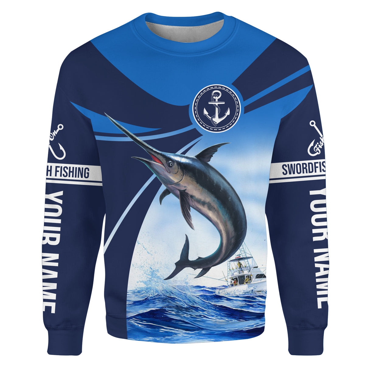 Swordfish fishing saltwater fish Custom name Swordfish fishing shirts jerseys | Sweatshirt - NPQ903