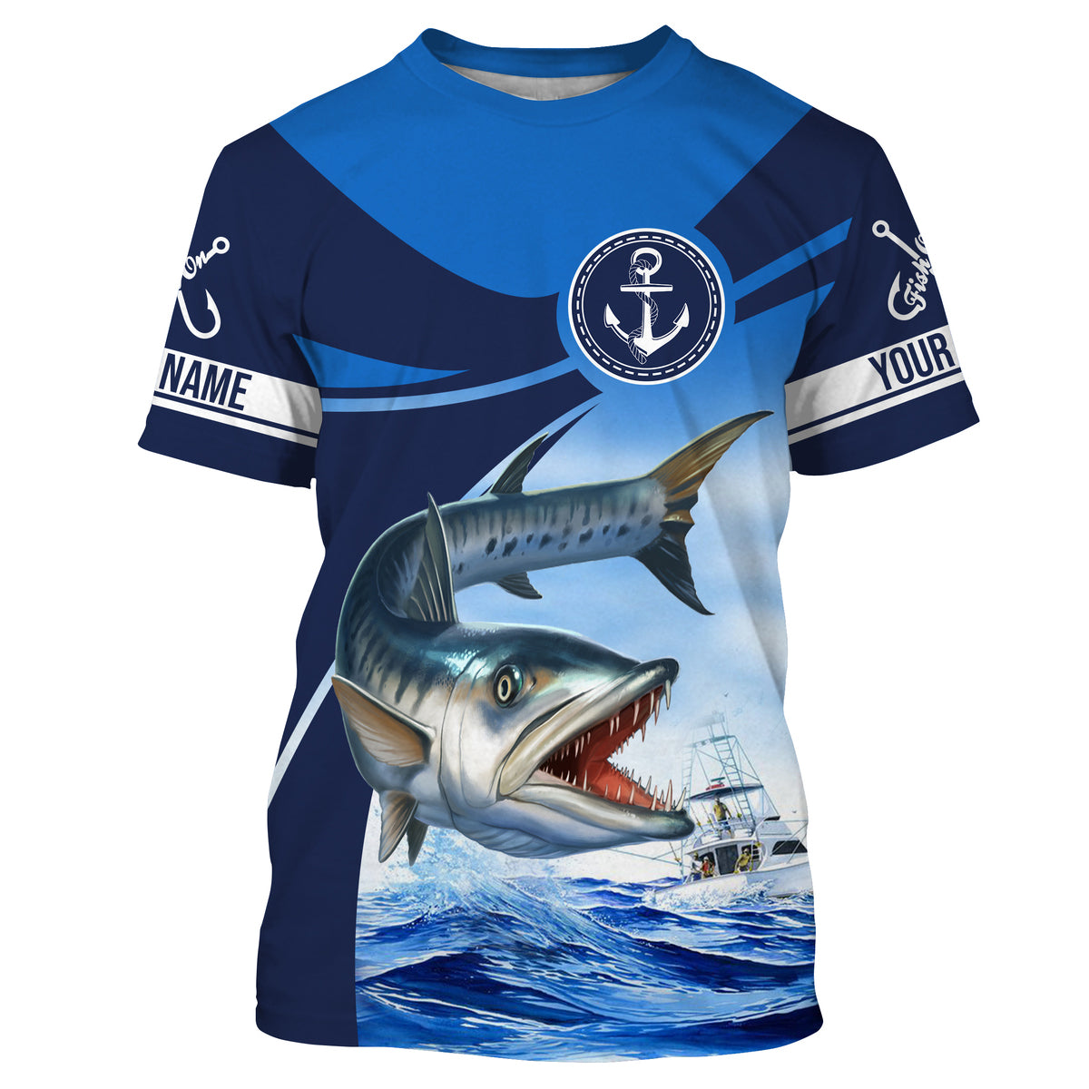 Great barracuda fishing saltwater fish Custom name barracuda fishing shirts jerseys | Tshirt - NPQ904