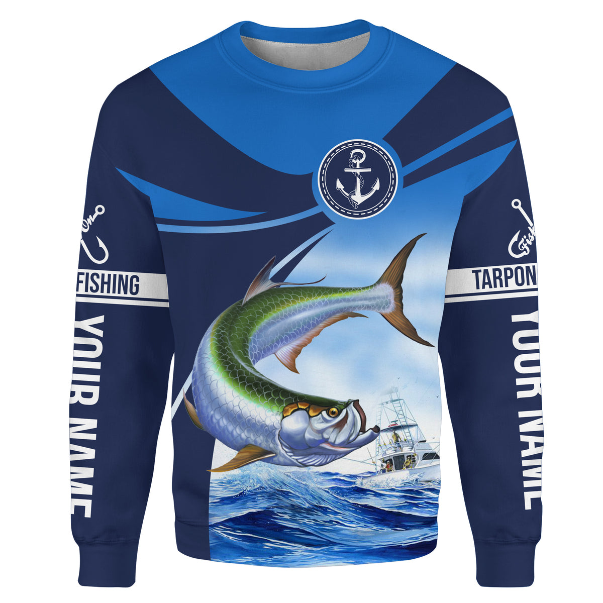 Tarpon fishing Custom name Tarpon sun protection fishing shirts jerseys | Sweatshirt - NPQ907