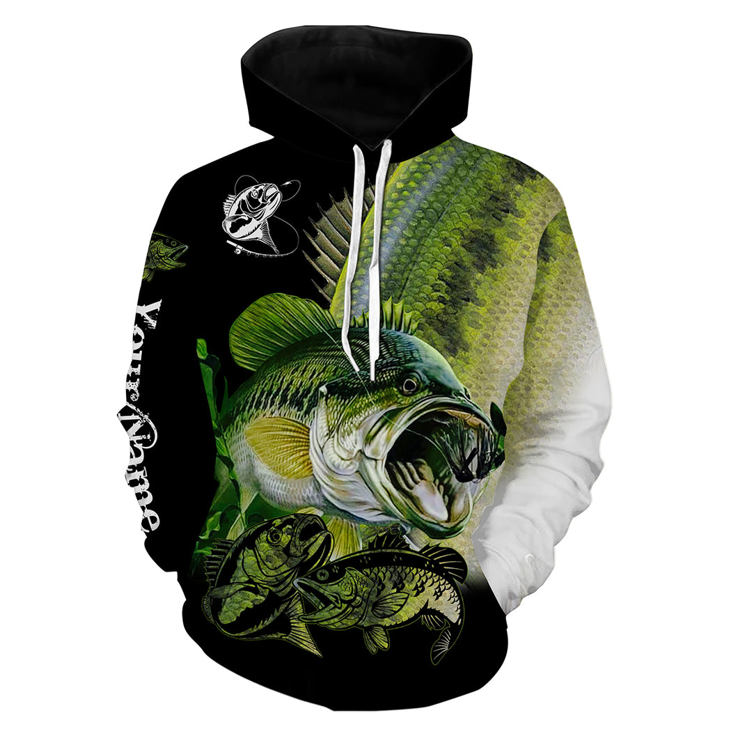 Largemouth Bass Fishing scales Customize name 3D All Over Printed fishing hoodie, personalized fishing gift for men, women NPQ274