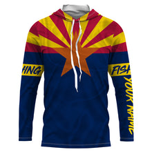 Load image into Gallery viewer, Arizona fishing flag Custom name fishing jerseys | Long sleeve, Long Sleeve Hooded NPQ773
