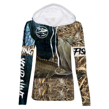 Load image into Gallery viewer, Sturgeon Fishing camo Customize Name UV protection UPF 30+ long sleeves fishing shirt for women NPQ80
