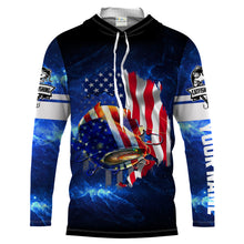 Load image into Gallery viewer, Catfish Fishing American flag patriotic Customize Name UV protection quick dry UPF 30+ long sleeves fishing shirt for men NPQ108
