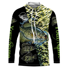 Load image into Gallery viewer, Crappie fishing scales Freshwater Fishing Custom Name Long sleeve, Long Sleeve Hooded NPQ677
