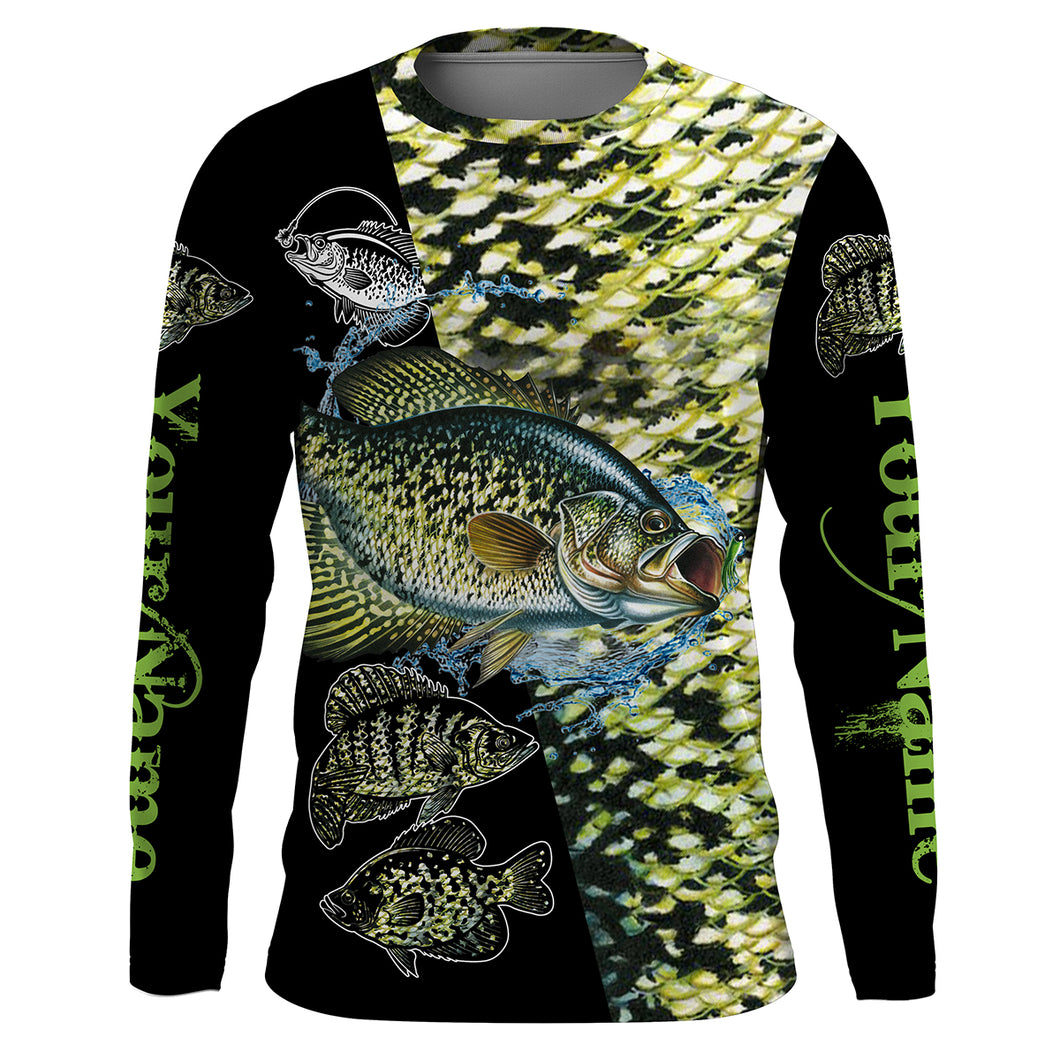 Crappie fishing scales Freshwater Fishing Custom Name Long sleeve, Long Sleeve Hooded NPQ677