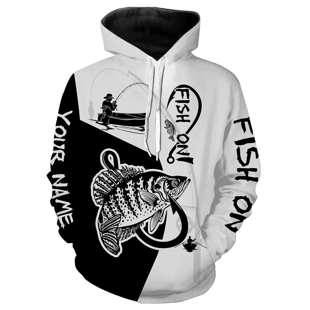 Crappie Fish On tournament fishing apparel Customize name 3D All Over Printed fishing hoodie NPQ28