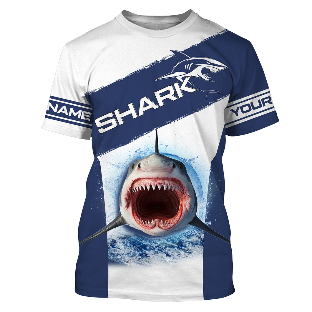 Deep-sea fishing for Shark Fishing blue Custom name performance fishing jerseys | Tshirt - NPQ716