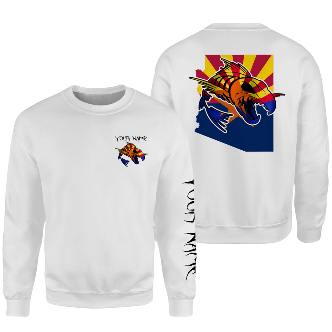 Arizona fishing fish reaper skull Custom name fishing shirts jerseys | Sweatshirt - NPQ942