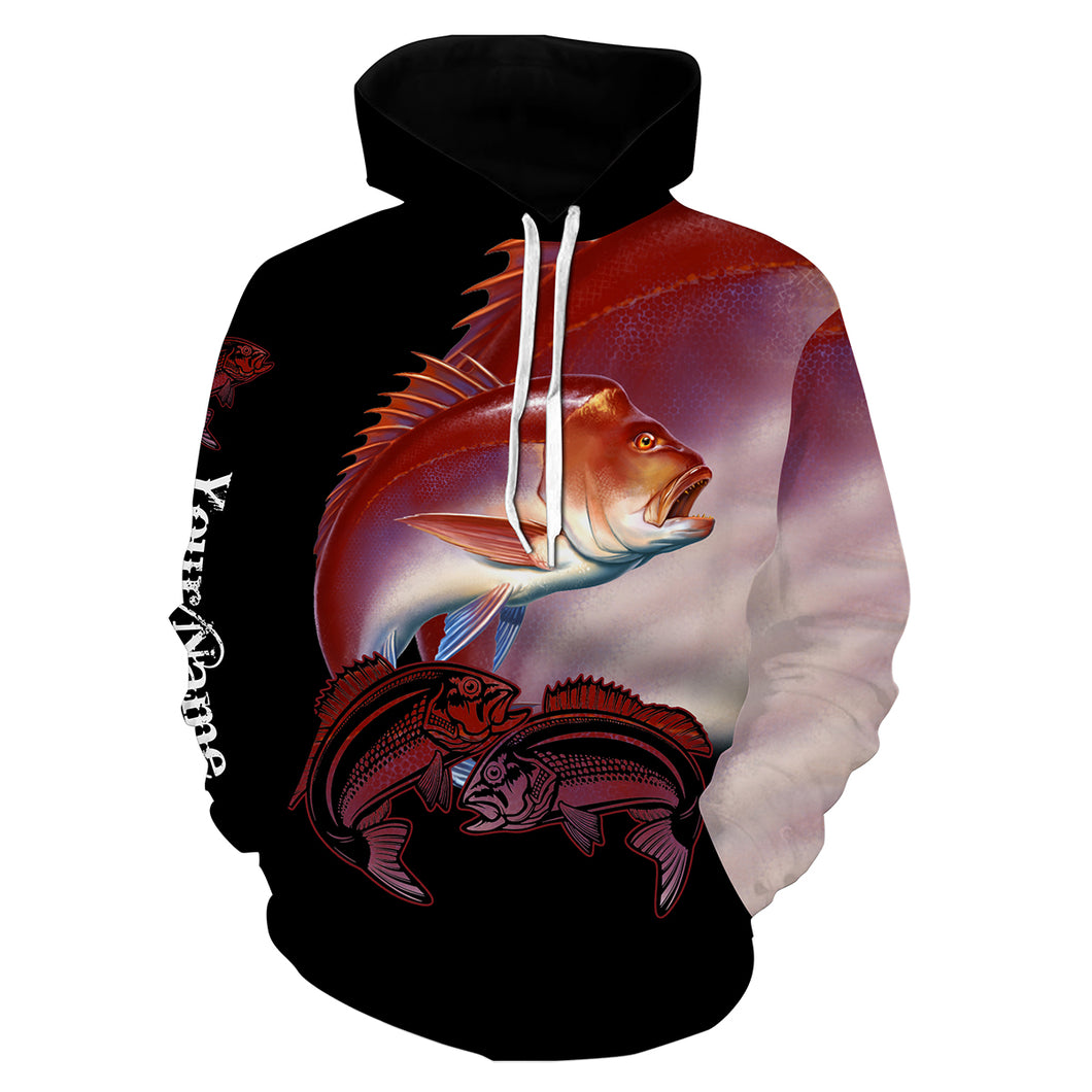 Red snapper Fishing game fish Customize name 3D All Over Printed fishing hoodie NPQ490