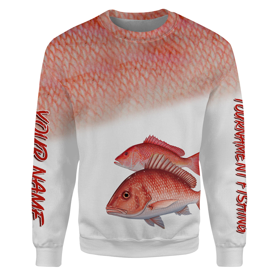 Red Snapper tournament fishing Customize name 3D All-over Print Crew Neck Sweatshirt, personalized fishing gift for men, women NPQ31