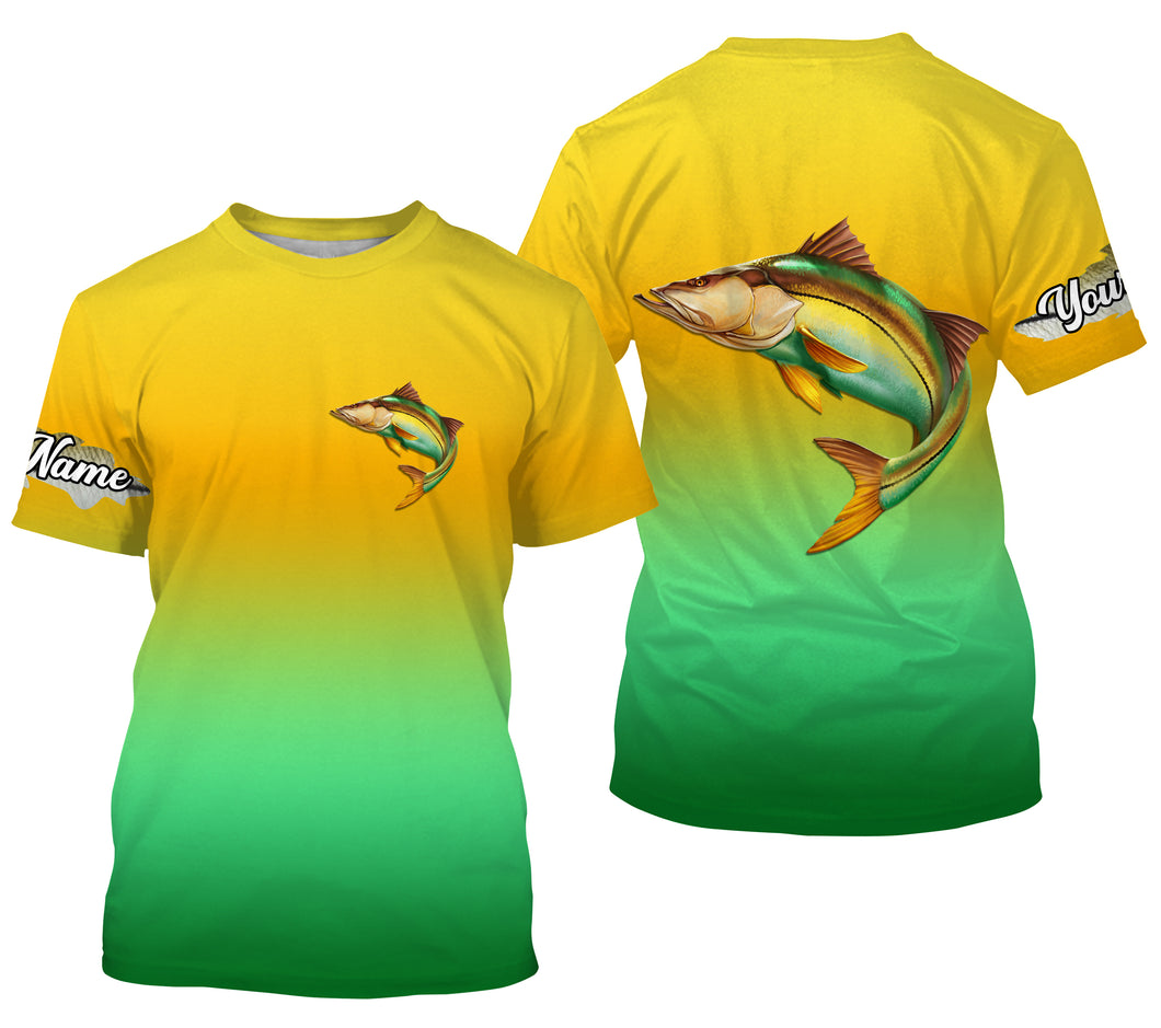 Snook fishing saltwater fish scales Custom Name Fishing shirts | Tshirt - NPQ640