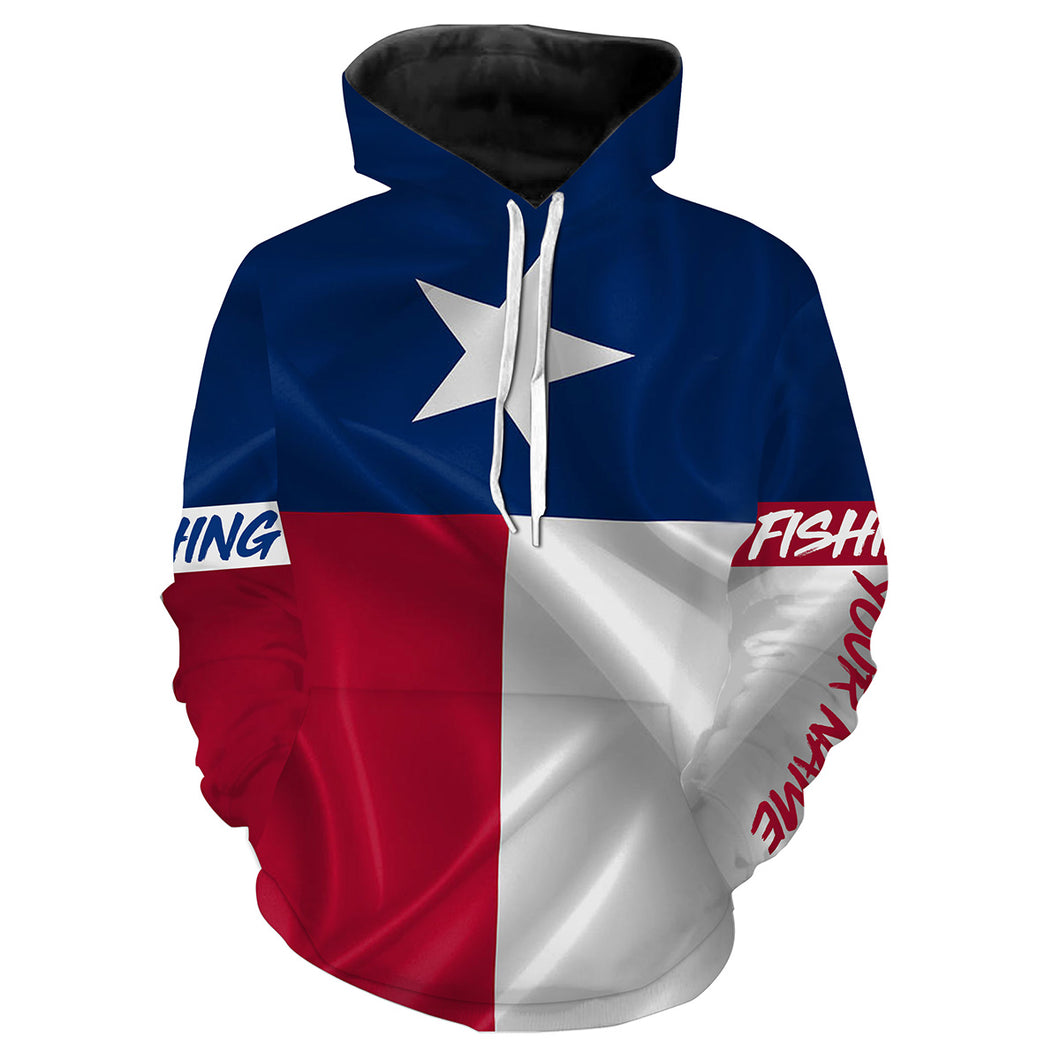 Texas State Flag Customize name 3D All Over Printed fishing hoodie, personalized fishing gift NPQ287