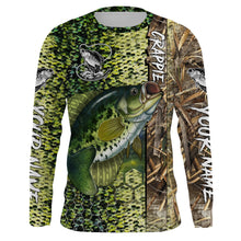 Load image into Gallery viewer, Crappie fishing green scales camo Custom name Long sleeve, Long Sleeve Hooded NPQ967
