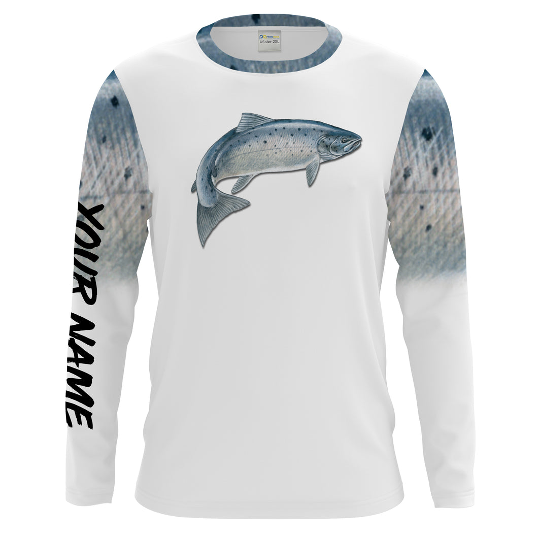 Chinook Salmon (King Salmon) Fishing Customize Name UV protection UPF 30+ quick dry long sleeves fishing shirt for men NPQ122