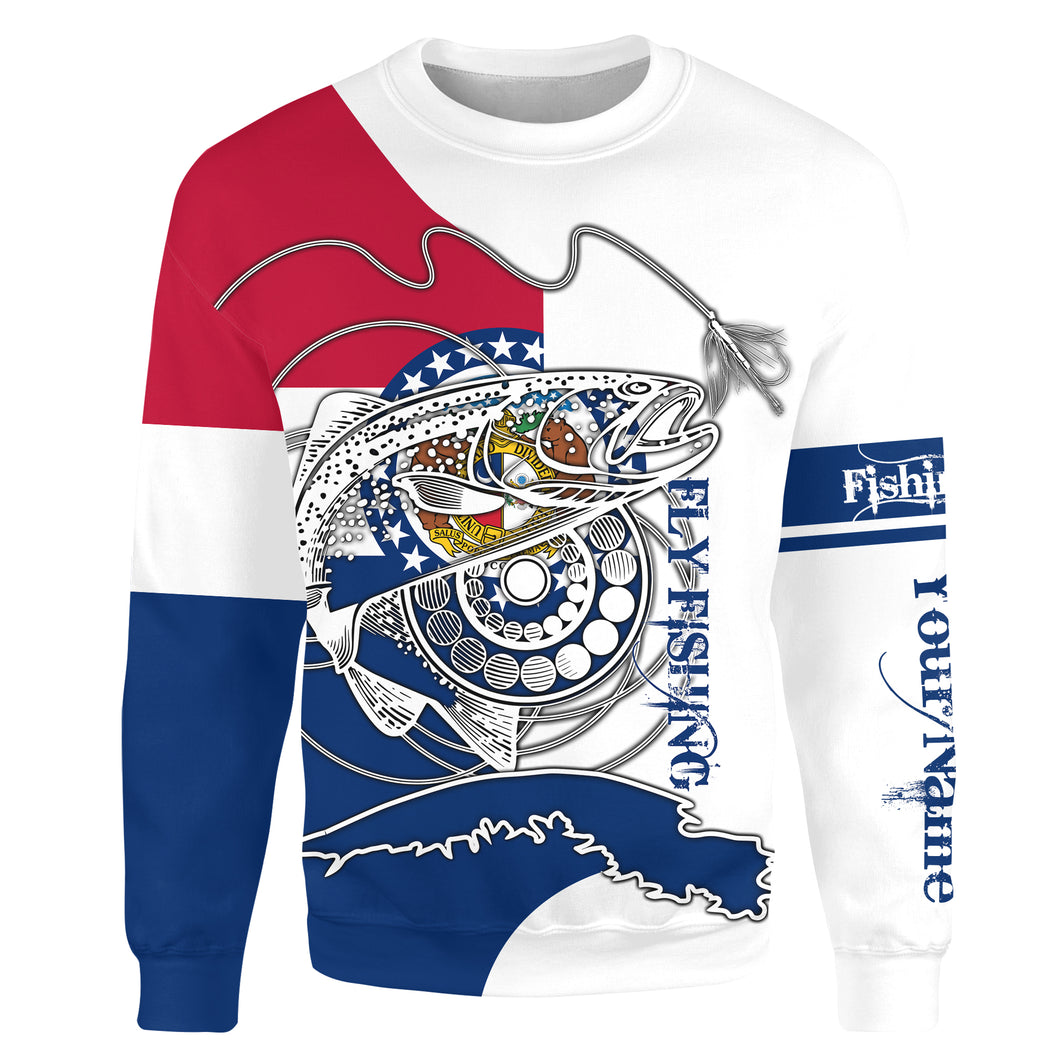 Trouts fly fishing in Missouri flag patriotic Custom name fishing jerseys | Sweatshirt - NPQ820