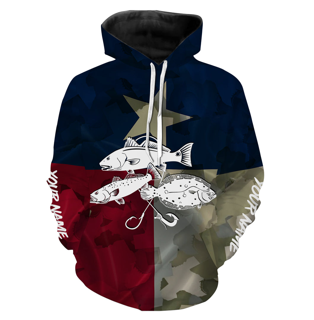 TX Texas Flag Texas slam Fishing Patriotic fishing Customize name 3D All Over Printed fishing hoodie, gift for fisherman NPQ356