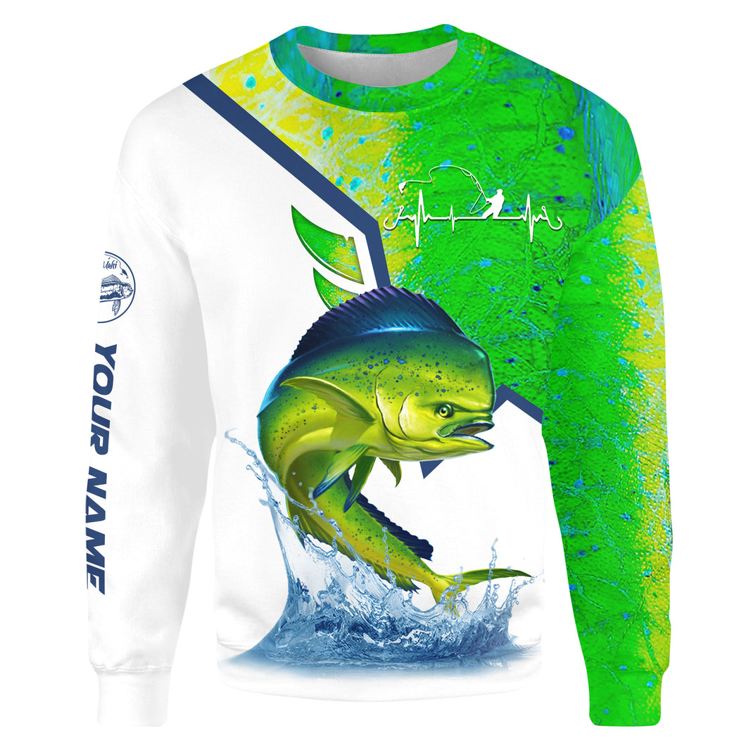 Mahi Mahi fishing dorado scales Customize name All-over Print Crew Neck Sweatshirt NPQ472