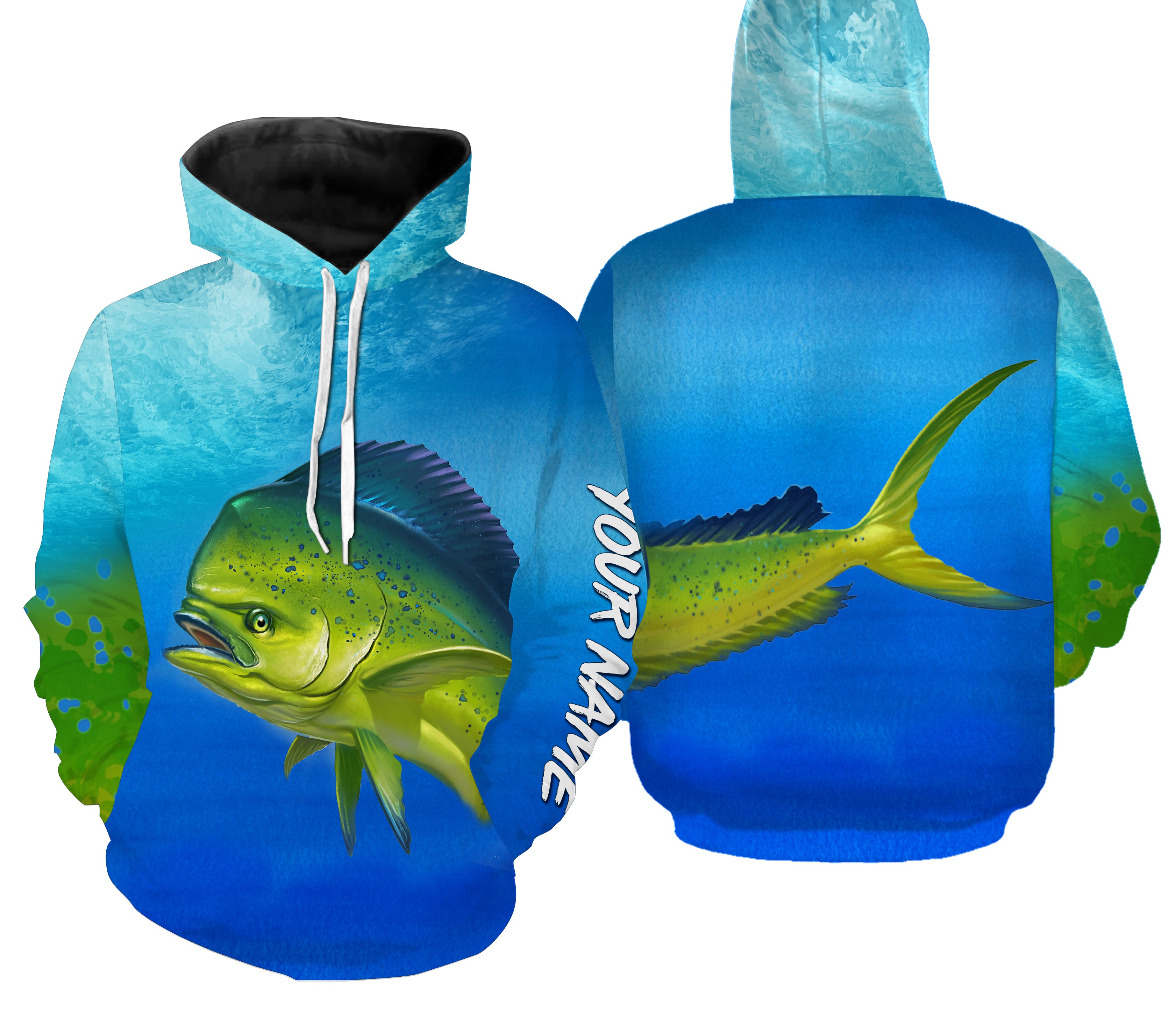 Mahi-mahi Dorado fishing green scales Custom fishing tournament Hoodie - NPQ561