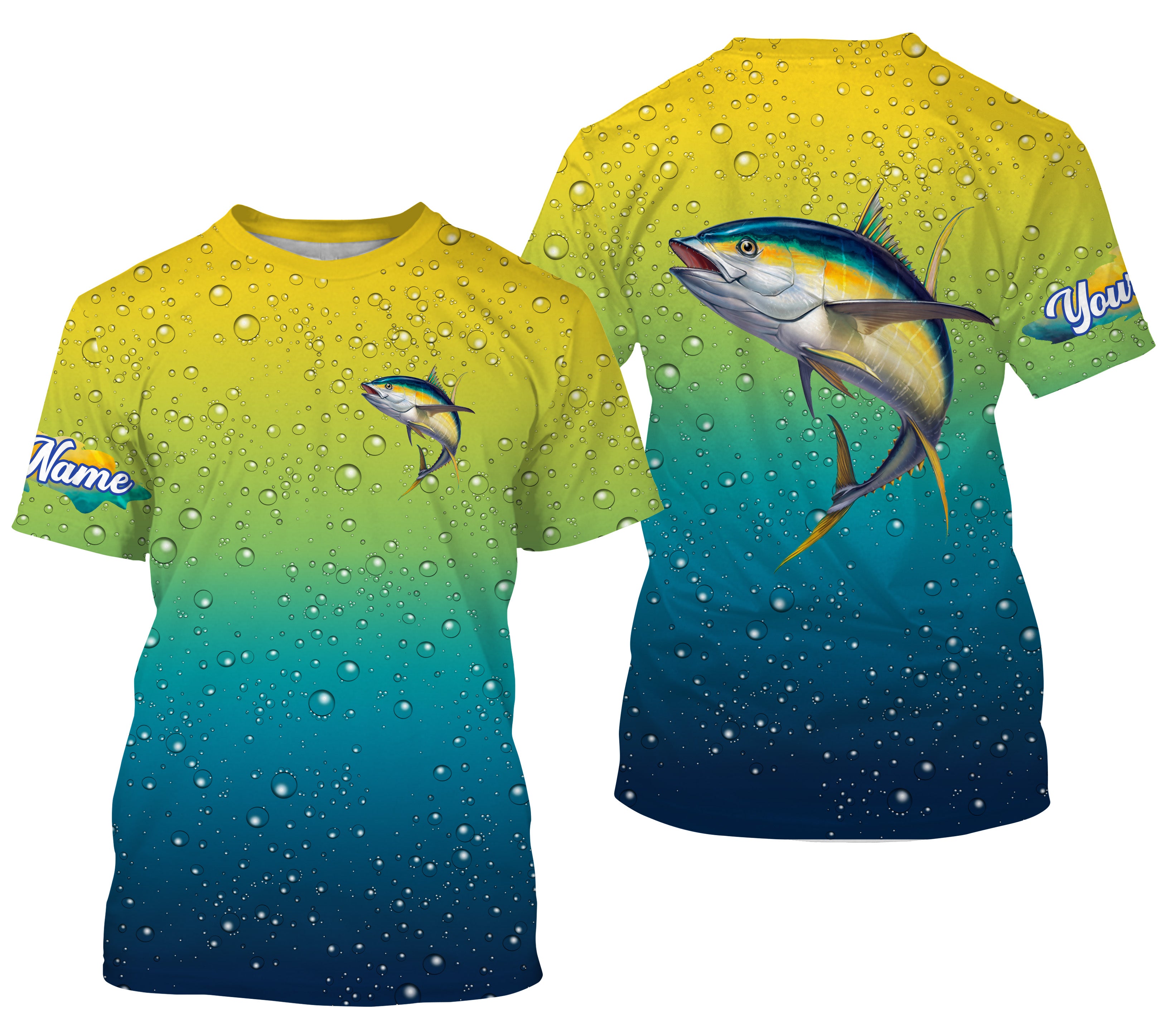 Tuna fishing bubble scales fishing Custom Name Fishing shirts | Tshirt - NPQ667