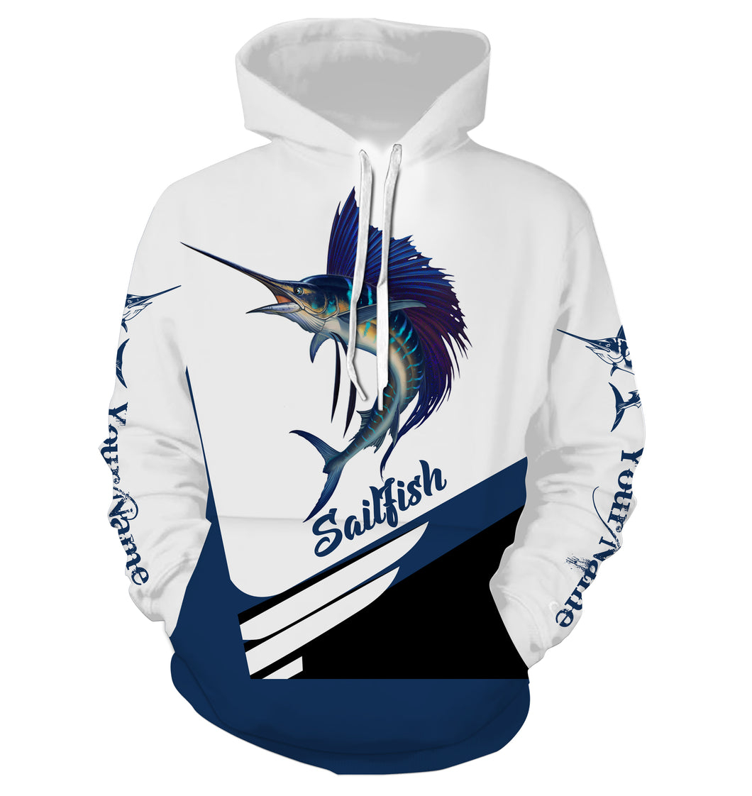 Sailfish fishing saltwater sportfishing Custom Name 3D All Over Printed Shirts, fishing tournament shirts | Hoodie - NPQ580