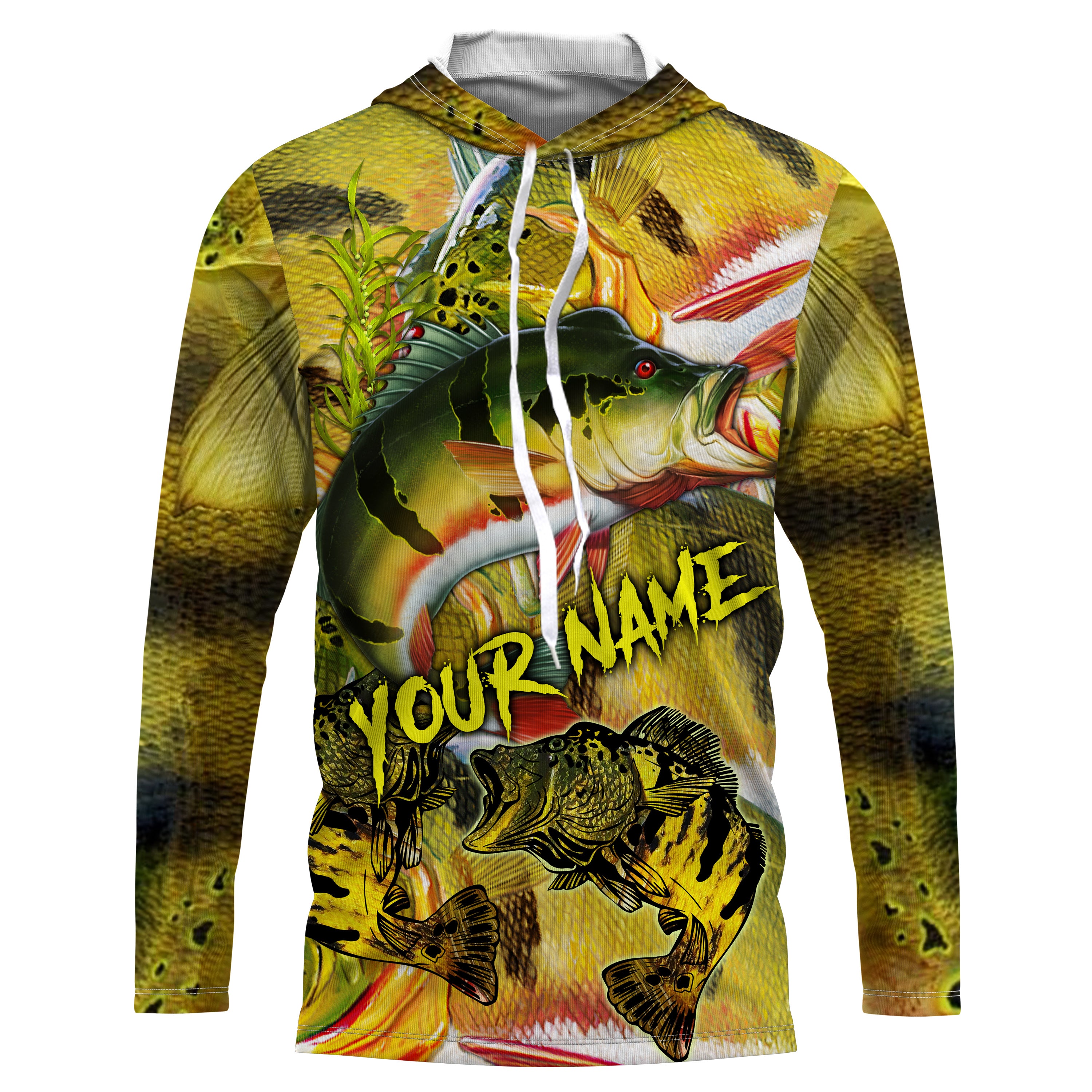 Personalized Peacock bass Fishing scales Custom name Long sleeve, Long Sleeve Hooded NPQ941