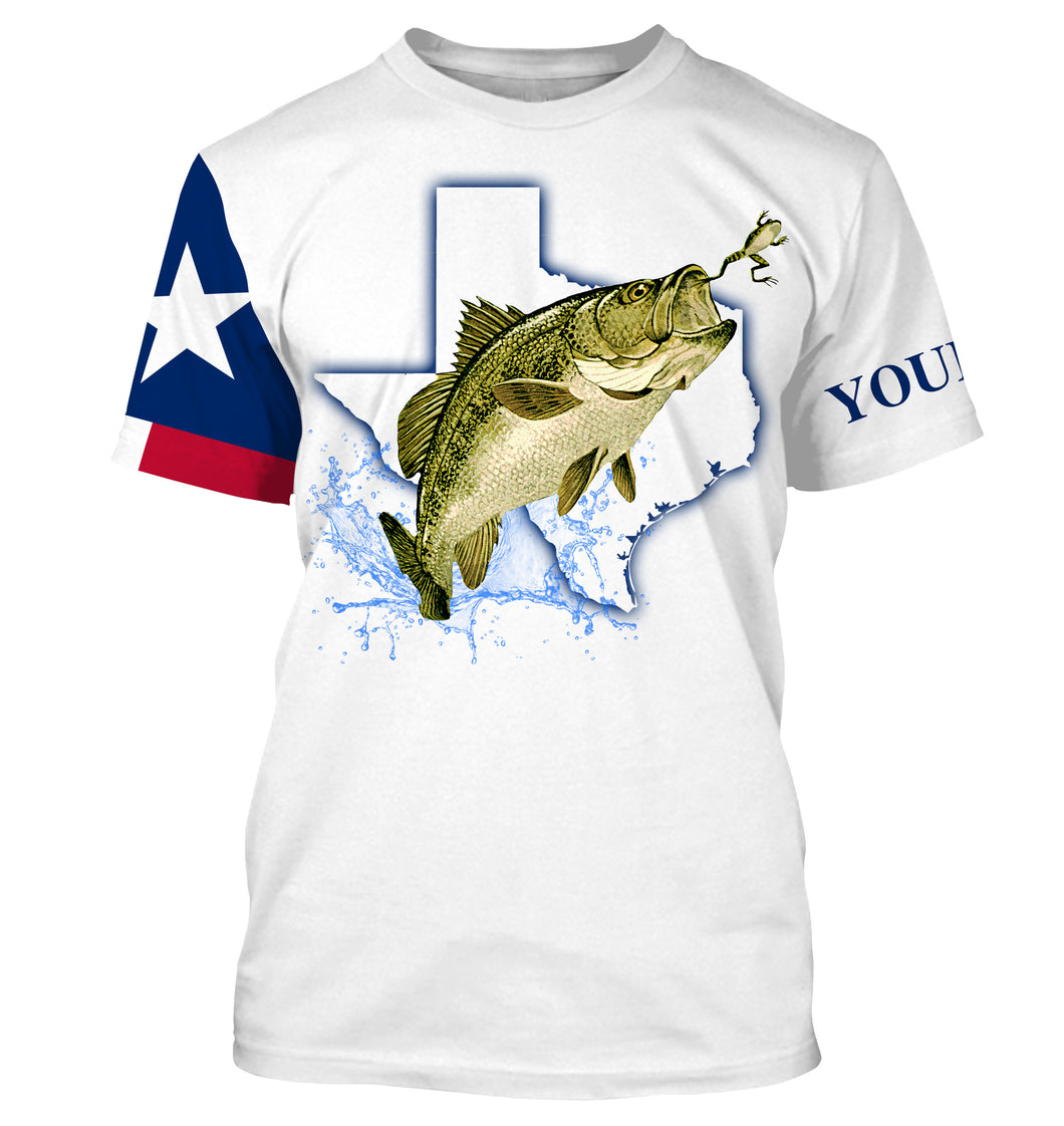 Texas Bass Fishing TX flag Customize Name and boat name tournament All-over Print Unisex fishing T-shirt NPQ321
