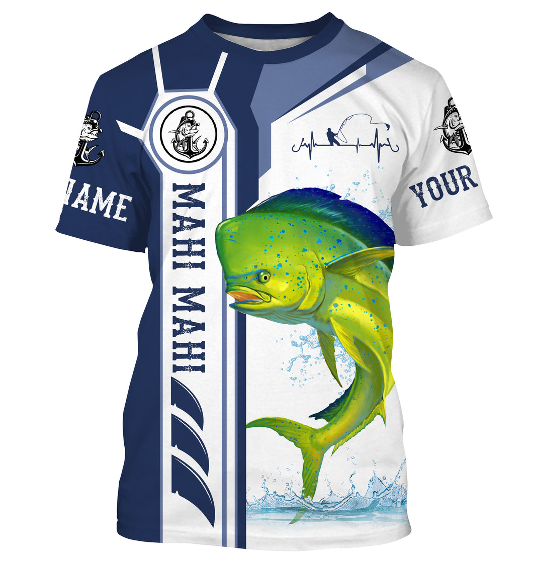 Mahi mahi dolphinfish fishing tournament Fishing jerseys Customize Name All-over Print Unisex fishing T-shirt NPQ496