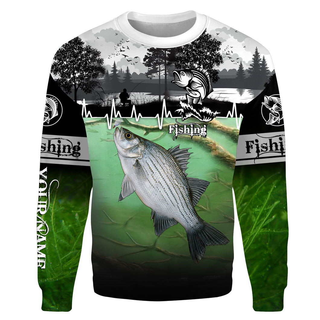 White bass Fishing freshwater fish Customize name All-over Print Crew Neck Sweatshirt NPQ481
