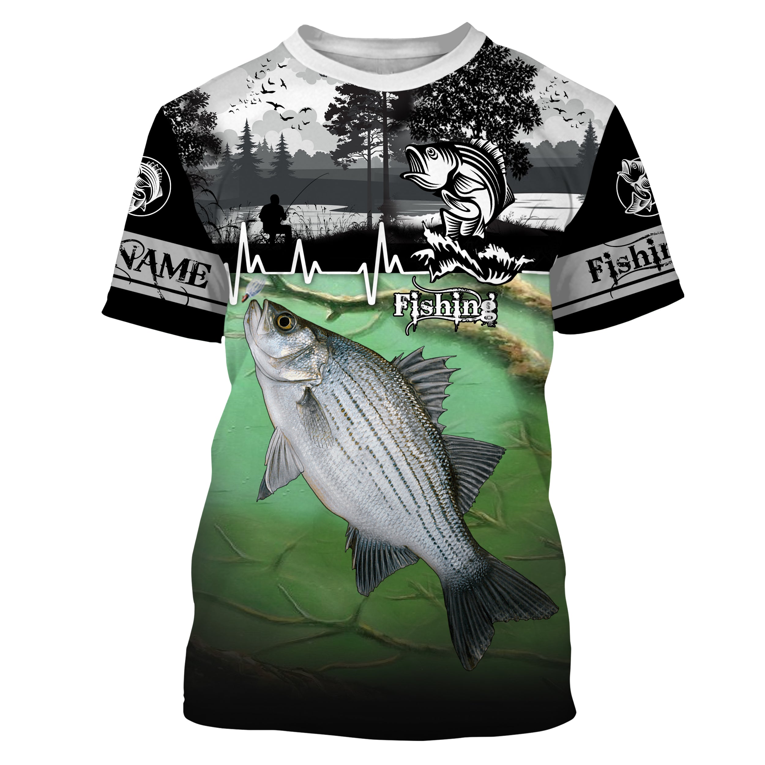 White bass Fishing freshwater fish Fishing shirts Customize Name fishing T-shirt NPQ481