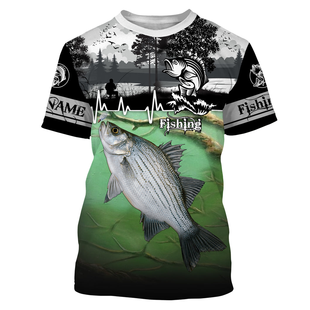 White bass Fishing freshwater fish Fishing shirts Customize Name All-over Print Unisex fishing T-shirt NPQ481